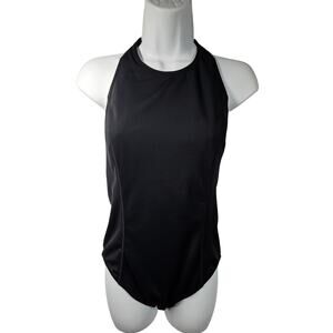 Athleta Black Offshore Paddle One-Piece High Neck Halter Swimsuit Medium